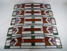 Five stained glass panels (5) - This lot MUST be paid for and collected, or delivery arranged,