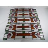 Five stained glass panels (5) - This lot MUST be paid for and collected, or delivery arranged,