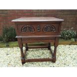 Old Charm by Wood Brothers - a Tudor oak side table with single drawer,