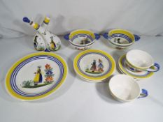 Ten pieces of decorative ceramic Quimper