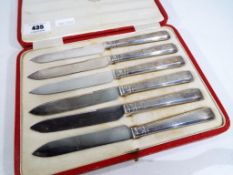A boxed set of six hallmarked silver han