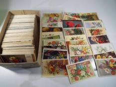 Deltiology - a collection in excess of 600 mid-period Dutch cards all depicting flowers - Est £40 -
