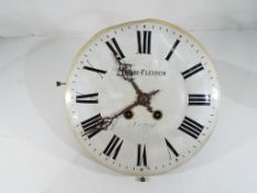 A French clock face and two-train movement, the metal dial scribed Badoz Fleisch D'Laignes,