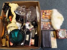 A good mixed lot to include a quantity of glassware,an Olympus camera,