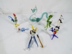 A collection of Murano style glass animals - This lot MUST be paid for and collected,