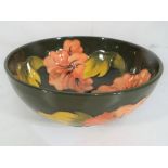 Moorcroft Pottery - A medium sized pedestal bowl decorated to the exterior and interior with pink