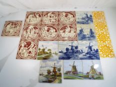 Twenty two ceramic tiles to include ten by H & R Johnson depicting various trades,