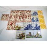 Twenty two ceramic tiles to include ten by H & R Johnson depicting various trades,