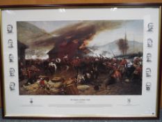 A large print entitled The Defence of Rorke's Drift from an original oil on canvas by Alphonse