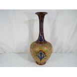Royal Doulton - a Royal Doulton Slaters ca 1900 Art Nouveau vase flared rim over slender neck,