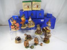 Arden Sculptures - eight figurines depicting animals of which seven with original boxes,