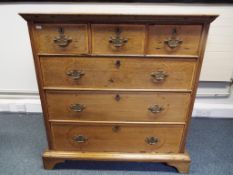 A good quality 18th century three over three oak chest of drawers approx 100cm x 96cm x 59cm Est