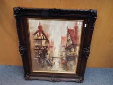 A print depicting a street scene entitled The Shambles,York, by Ben Maile,