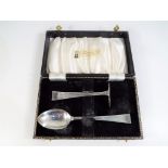 A George VI silver Christening set, Sheffield assay, in presentation case.