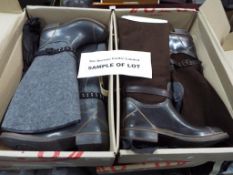 Four pairs of designer Cento boots, various sizes to include European size 38 grey, 37 brown,