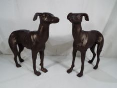 A large pair of cast greyhound dogs 29cm (h) x 40cm (l) (2) Est £40 - £60 - This lot MUST be paid