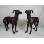 A large pair of cast greyhound dogs 29cm (h) x 40cm (l) (2) Est £40 - £60 - This lot MUST be paid