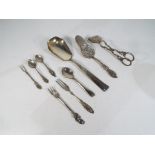 A small collection of continental silver stamped 800 and two further plated spoons (image 2