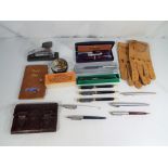 A quantity of pens to include Parker, Sheaffer and similar, a Sheaffer fountain pen,