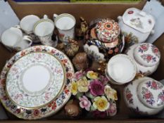 A good lot to include a quantity of Masons Ironstone plates, ginger jars,