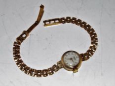 A lady's 9 carat gold cased wristwatch, the dial scribed Vertex Revue, Swiss movement,