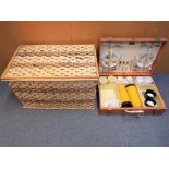 A good quality picnic basket and vintage Brexton picnic set in case (2) Est £30 - £50 - This lot