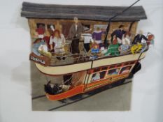 An unusual 3D picture depicting Priestley District Tramways, signed by the artist Catherine Jackson,