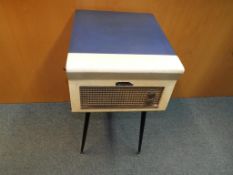 A retro British made Dansette Major Deluxe record player on stand by J. & A.