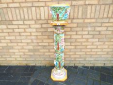 A good quality large Italian jardiniere with stand, overall height approximately 129 cm.