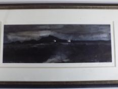 John Knapp Fisher - a limited edition coloured print depicting a night-time Pembrokeshire landscape
