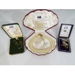 A good collection of jewellery to include a cased double stranded pearl choker,