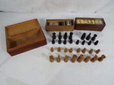 31 carved wooden chess pieces with 6 cm