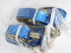 Two x 33 feet lorry straps and clips, al