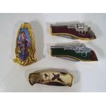 Four Franklin Mint collectors knives comprising a Lord of the Rings knife,