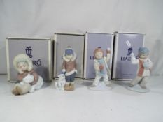 Lladro - Four boxed Lladro figurines to include 1195 'Eskimo Playing', 8166 'I'll Get You',