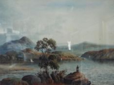 Henry Magenis (British 19th century) - a watercolour depicting a lakeside scene by H Magenis,