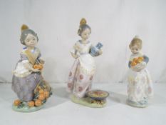 Lladro - Three Lladro figurines comprising 4841 'Valencian Girl',
