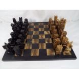 A good quality carved marble chess set,