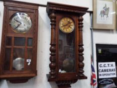 A Vienna style wall clock, Roman numerals on a cream,