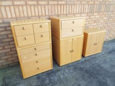 Five contemporary light wood furniture units - Est £40 - £60