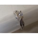 A lady's 9 carat white gold solitair cz ring, approx 2.