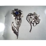 Two silver brooches, one with hallmarked maker's mark DHP,