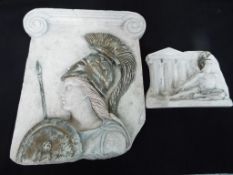 A large hand-made plaster wall plaque from Ergani,