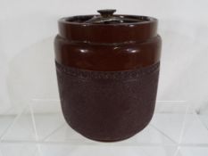 A good quality lidded ceramic tobacco jar,
