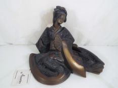 A good quality Austin bronze sculpture depicting a Japanese lady entitled Mountain Dreamer,