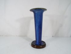 Bourne Denby - a Bourne Denby Danesby Ware trumpet vase in electric blue, marked to the base,