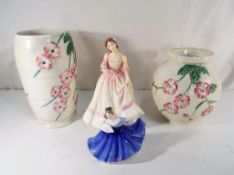 Two Maling lustre ware vases in the Apple Blossom pattern,