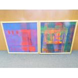 Christine O'Reilly-Wilson - two acrylic on canvas framed abstract paintings by Christine