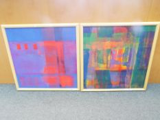 Christine O'Reilly-Wilson - two acrylic on canvas framed abstract paintings by Christine