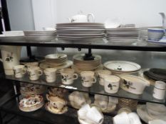 Forty nine pieces of Royal Worcester Pallisy in the Sandon Rose pattern to include cups, plates,